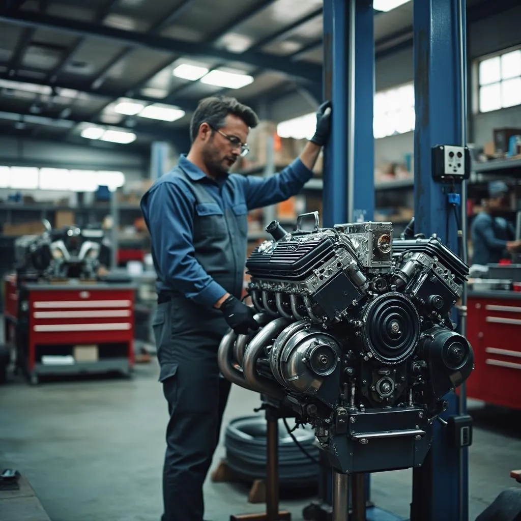 Zona de reparación de motores